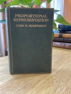 Item #0134 Proportional Representation. John H. Humphreys