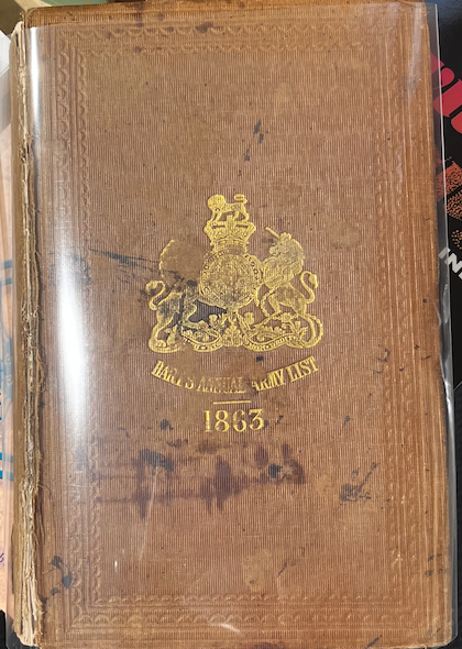 Item #10651 The New Annual Army List, and Militia List, For 1863 (being the Twenty Fouth Annual volume). H. G. HART.