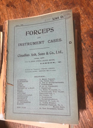 Item #10826 FORCEPS AND INSTRUMENT CASES. List D. Early Dental Trade Catalogue. Dentistry