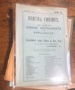 Item #10827 DENTAL ENGINES, AND ALL KINDS OF ENGINE INSTRUMENTS AND APPLIANCES. List E. Early...