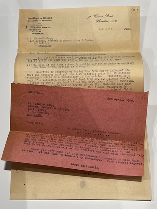Item #12919 Correspondence relating to the estate of W.J. Trubshaw at Matangi