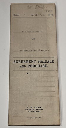Item #12942 Agreement for Sale and Purchase - Ada charge Wallis and Frederick Henry Pilkington