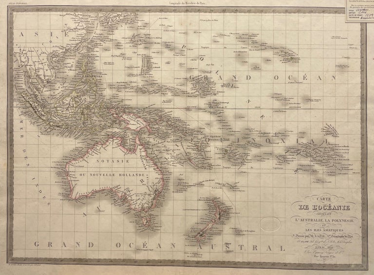 Item #12980 Carte De L'Oceanie Contenant L'Australie, La Polynesie et Les Iles Asiatiques - Map. A. LAPIE.