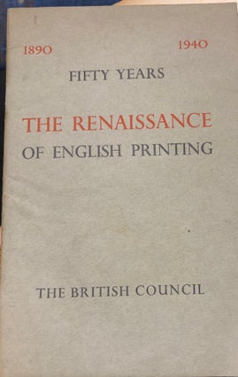 Item #13679 1890 - 1940 Fifty Years : The Renaissance of English Printing. D. CLEVERDON