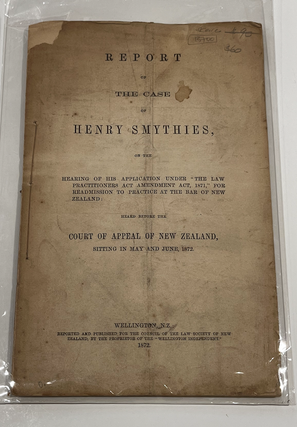 Item #13700 Report of The Case of Henry Smythies, on the Hearing of His Application Under "The...