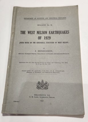 Item #14032 The West Nelson Earthquakes of 1929 (with notes on the Geological Structure of West...
