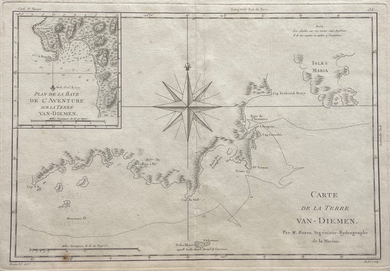 Item #14852 Carte De La Terre Van Diemen Map. BONNE.