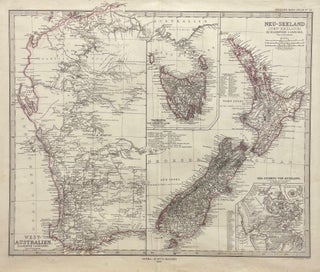 Item #14863 Stieler's Hand-Atlas No. 75. Neu-Seeland and West Australien. BULL, STUCHART