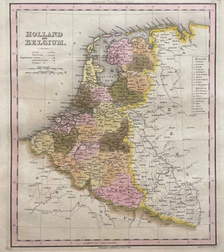 Item #14885 Holland and Belgium Map. J. WARR, W W