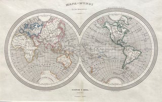 Item #14900 Mapa Mundi En Dos Hemisferios Gaspar Y Roig, Editores. Madrid, 1852. Gaspar Y. ROIG