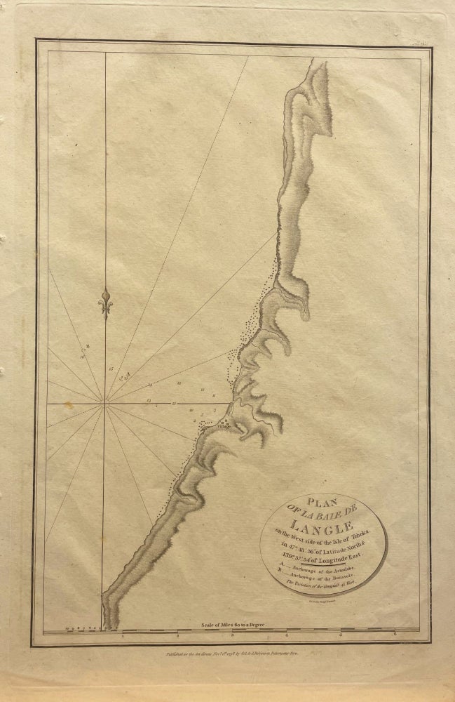 Item #15074 Plan of la Baie de Langle on the West side of the Isle of Tchoka Map. Jean-Francois De Galaup LA PEROUSE.