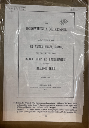 Item #16737 The Horowhenua Commission. Address of Sir Walter Buller, K.C.M.G, as counsel for...