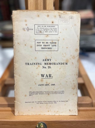 Item #17247 Army Training Memorandum. War