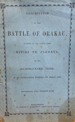 Item #17386 Description of the Battle of Orakau. Hitir Te Paerata