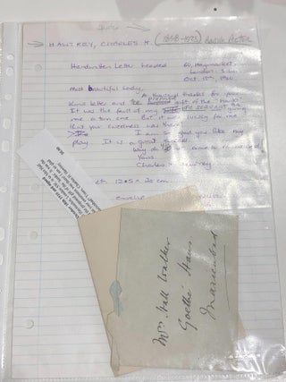 Item #17799 Hand-written letter. Charles Hawtry