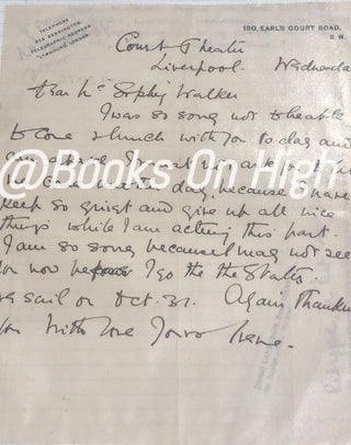 Item #17829 Hand-written letter. Dame Irene Vanburgh