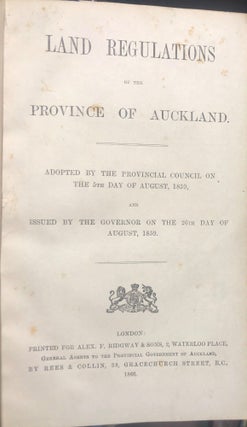Item #17889 Land Regulations of the Province of Auckland
