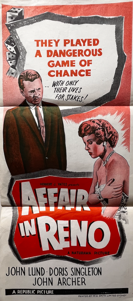 Item #17963 Affair in Reno. Movie poster.
