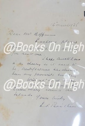 Item #18024 Hand-written signed letter. Sir Edgar Britten