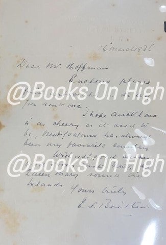 Item #18024 Hand-written signed letter. Sir Edgar Britten.
