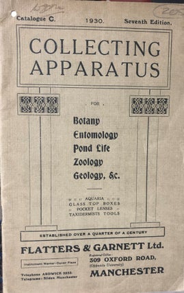 Item #18032 Collecting Apparatus for Botany, Entomolgy, Pond Life, Zoology, Geology, etc....