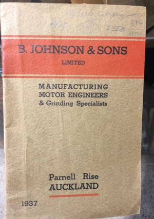 Item #18056 Catalogue of Automotive Parts. B Johnson, Sons