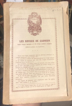 Item #18057 Les Rouges de Cadmium. Lefranc