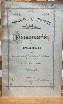 Item #18152 Auckand Racing Club for the season 1882-1883