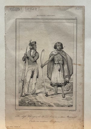 Item #18343 Les chefs Chongui of Touai l'un en costume National l'autre en costume Europeen. New...