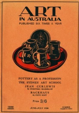 Item #18364 Art in Australia. Pottery as a Profession. The Sydney Art School. Jean Curlewis.......