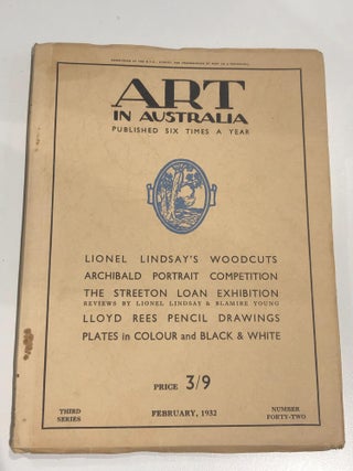 Item #18369 Art in Australia. Lionel Lindsay's Woodcuts, Archibald Portrait Competition.....Third...