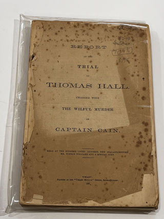 Item #7048 Report of the Trial of Thomas Hall Charged with the Wilful Murder of Captain Cain