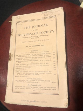 Item #719 The Journal of the Polynesian Society Vol 40 No 160. POLYNESIAN SOCIETY