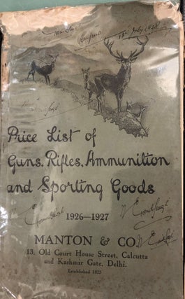 Item #9134 Price List of Guns, Rifles, Ammunition and Sporting Goods 1926-1927. MANTON, CO